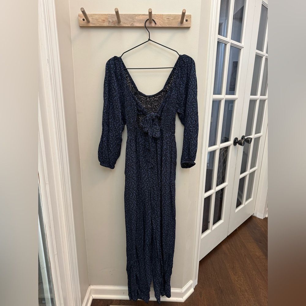 Madewell Petite Lucie Tie-Back Long-Sleeve Jumpsuit in Carmine Floral - Picture 6 of 12